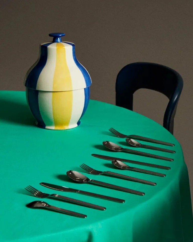 HAY Sobremesa Stripe cookie jar, blue - yellow