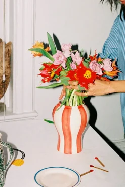 HAY Sobremesa Stripe vase, S, red