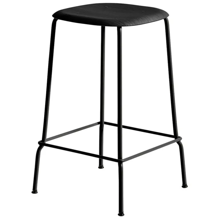 HAY Soft Edge 80 bar stool, 65 cm, black
