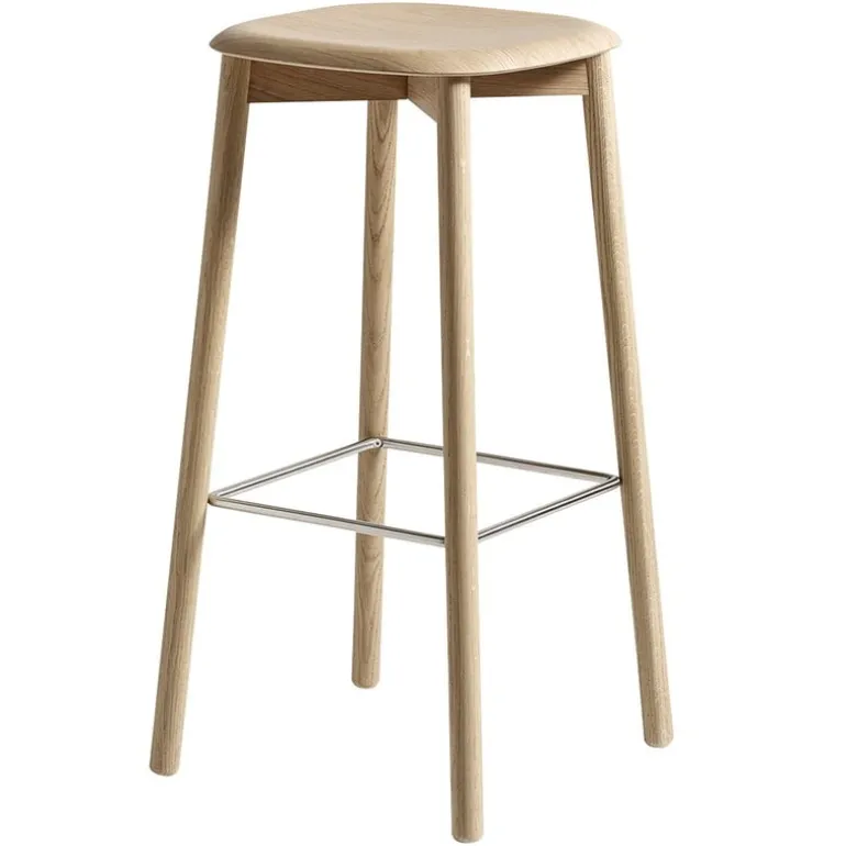 HAY Soft Edge 82 bar stool, lacquered oak