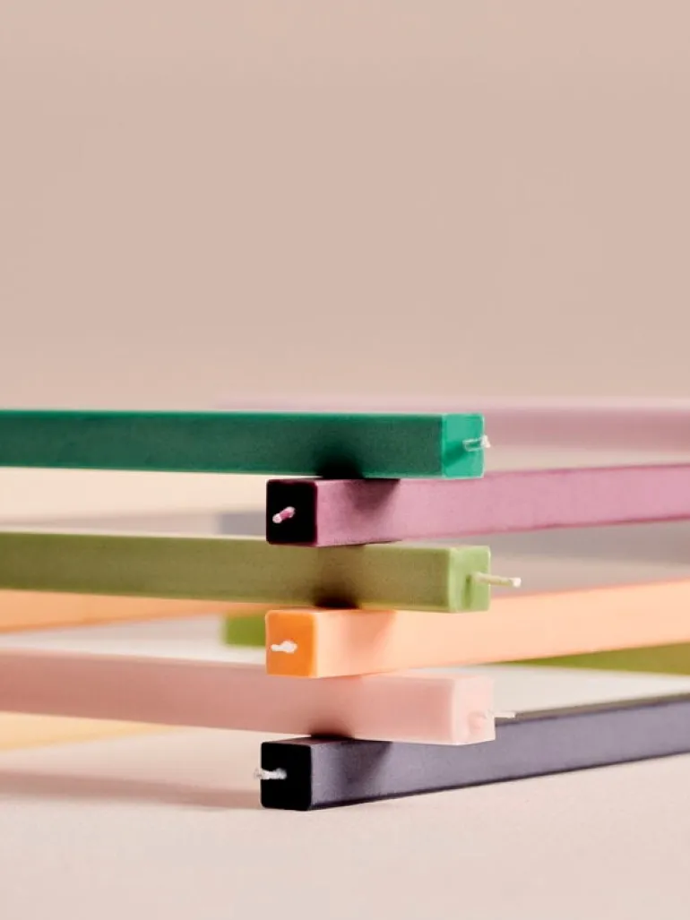 HAY Square candle, 4 pcs, dark