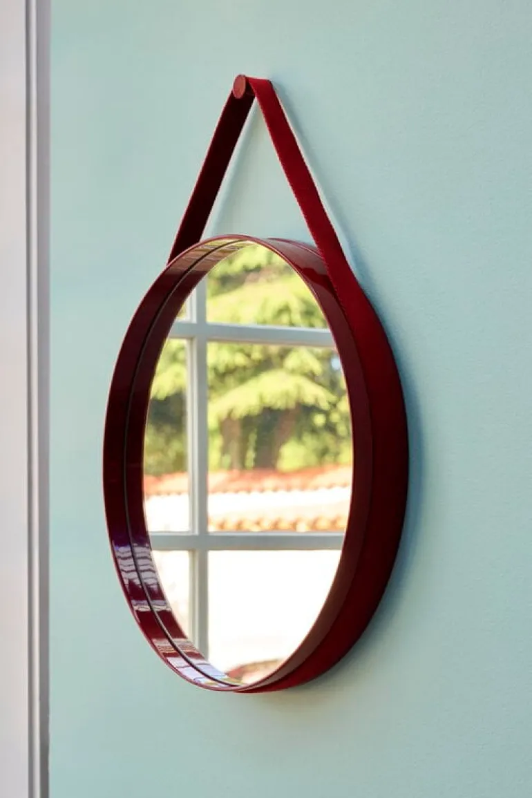HAY Strap mirror, No 2, large, red