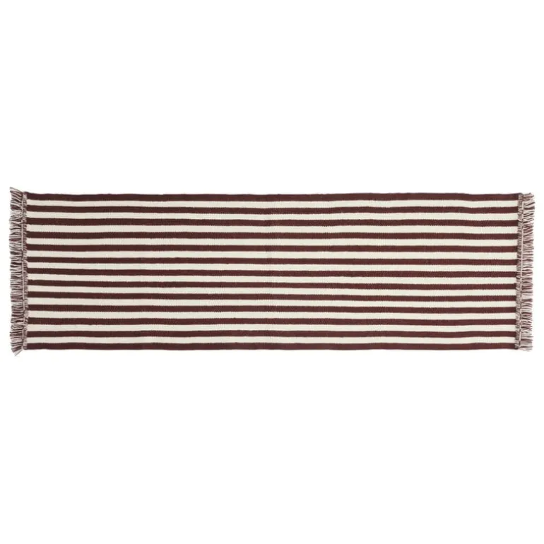 HAY Stripes and Stripes wool rug, 200 x 60 cm, cream