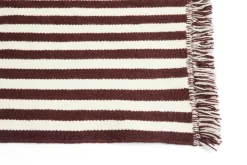 HAY Stripes and Stripes wool rug, 200 x 60 cm, cream