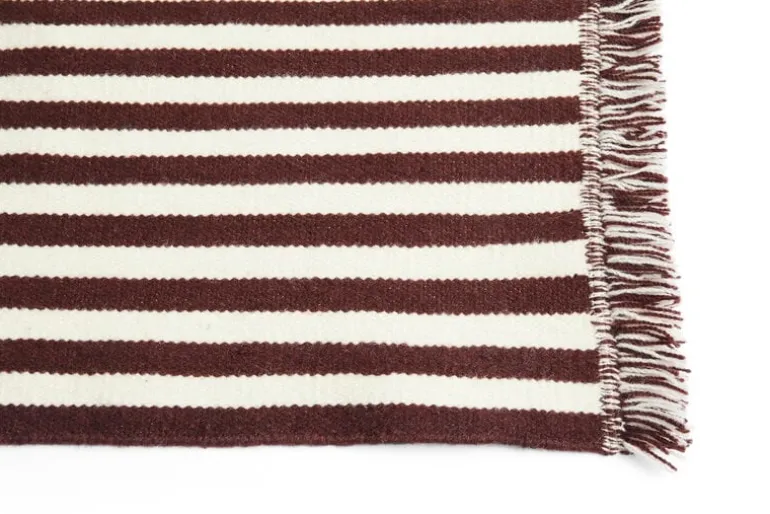 HAY Stripes and Stripes wool rug, 200 x 60 cm, cream