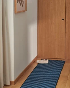 HAY Stripes and Stripes wool rug, 200 x 60 cm,  blue