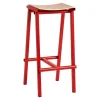 HAY Taburete 8 bar stool, high, 75 cm, signal red - lacquered oak