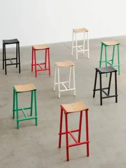 HAY Taburete 8 bar stool, high, 75 cm, eggshell - lacquered oak