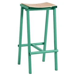 HAY Taburete 8 bar stool, high, 75 cm, soft jade - lacquered oak