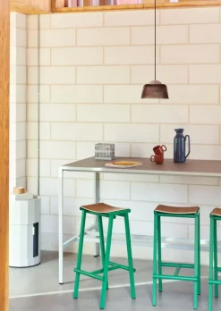 HAY Taburete 8 bar stool, high, 75 cm, soft jade - lacquered oak