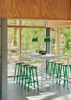 HAY Taburete 8 bar stool, high, 75 cm, soft jade - lacquered oak