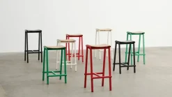 HAY Taburete 8 bar stool, high, 75 cm, soft jade - lacquered oak