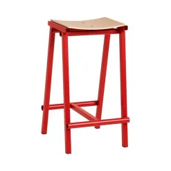 HAY Taburete 8 bar stool, low, 65 cm, signal red - lacquered oak