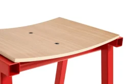 HAY Taburete 8 bar stool, low, 65 cm, signal red - lacquered oak