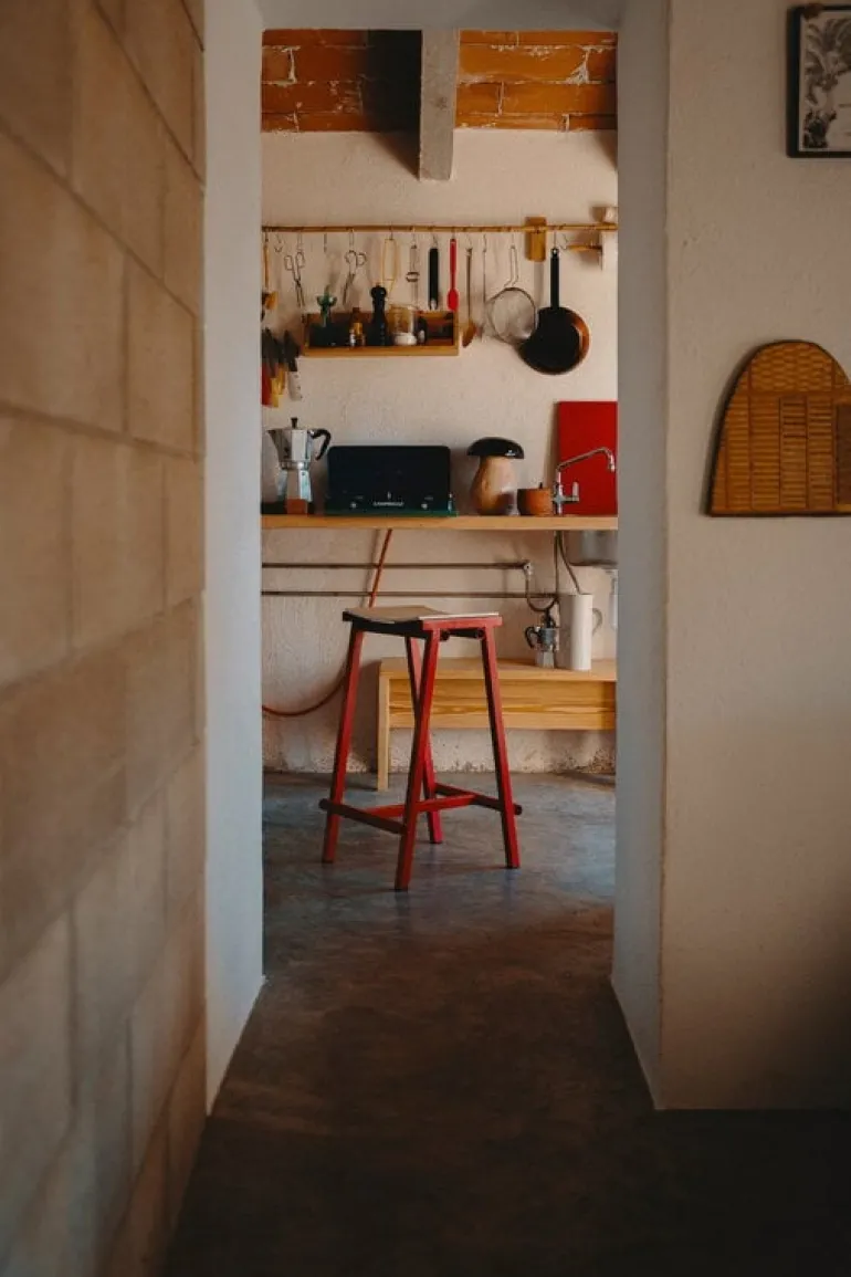 HAY Taburete 8 bar stool, low, 65 cm, signal red - lacquered oak