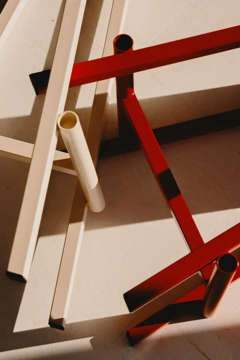 HAY Taburete 8 bar stool, low, 65 cm, signal red - lacquered oak