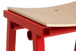 HAY Taburete 8 bar stool, low, 65 cm, signal red - lacquered oak