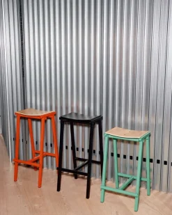 HAY Taburete 8 bar stool, low, 65 cm, soft jade - lacquered oak