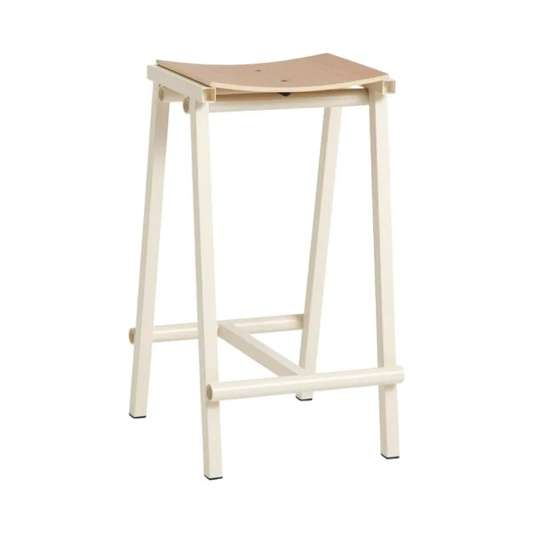 HAY Taburete 8 bar stool, low, 65 cm, eggshell - lacquered oak
