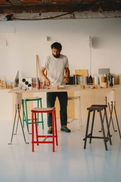 HAY Taburete 8 bar stool, low, 65 cm, eggshell - lacquered oak