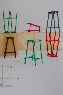 HAY Taburete 8 bar stool, low, 65 cm, eggshell - lacquered oak