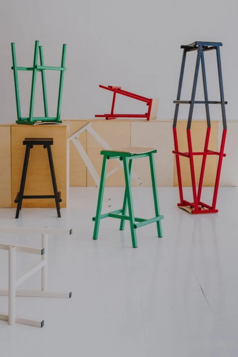 HAY Taburete 8 bar stool, low, 65 cm, eggshell - lacquered oak