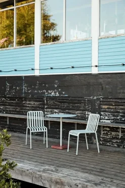 HAY Terrazzo table, 70 cm, sky grey - red