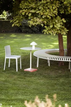 HAY Terrazzo table, 70 cm, sky grey - red