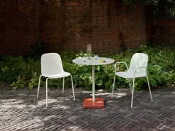 HAY Terrazzo table, 70 cm, sky grey - red