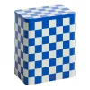 HAY Tin container, L, blue - off-white