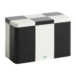 HAY Tin container, M, black - off-white