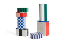 HAY Tin container, slim, green - off-white