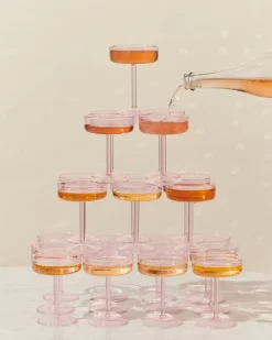 HAY Tint coupe glass, 2 pcs, pink