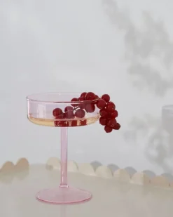 HAY Tint coupe glass, 2 pcs, pink