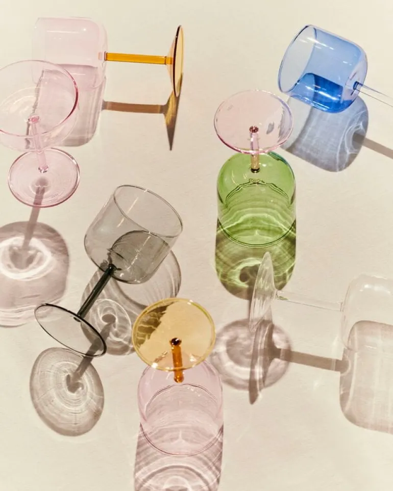 HAY Tint wineglass, 2 pcs, blue - clear