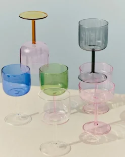 HAY Tint wineglass, 2 pcs, blue - clear