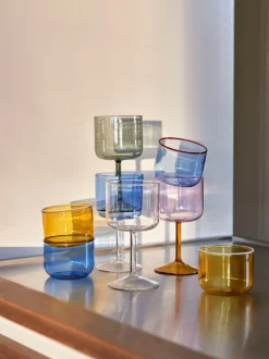 HAY Tint wineglass, 2 pcs, blue - clear