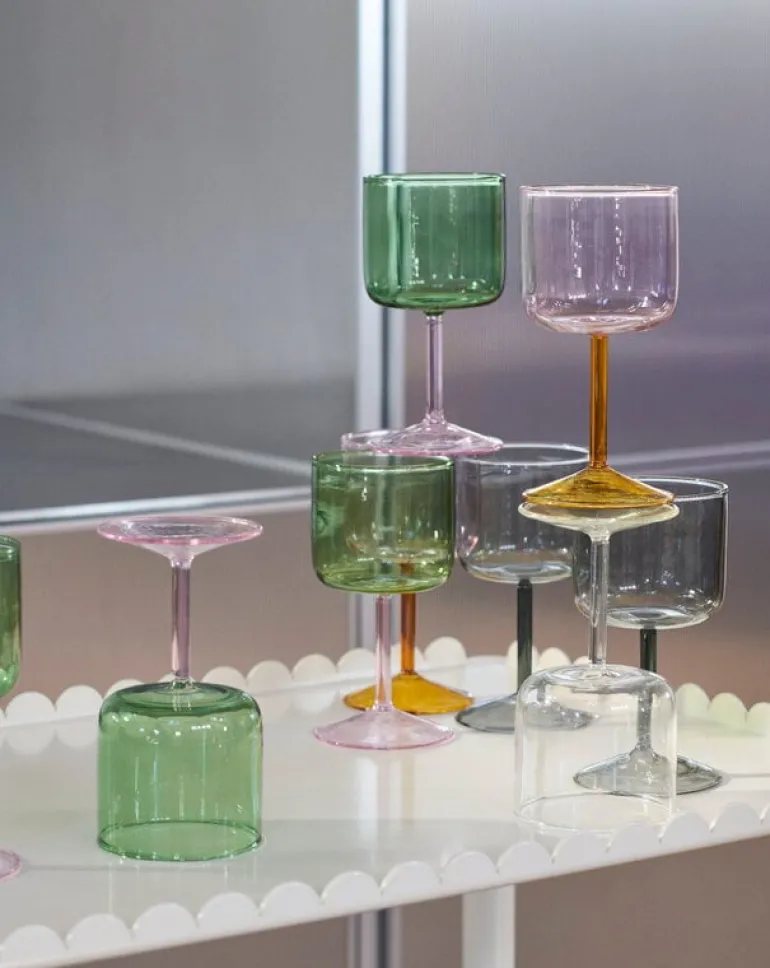 HAY Tint wineglass, 2 pcs, pink - yellow