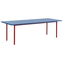 HAY Two-Colour table, 240 x 90 cm, maroon red - blue
