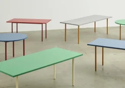 HAY Two-Colour table, 240 x 90 cm, maroon red - blue