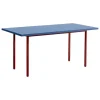 HAY Two-Colour table, 160 x 82 cm, maroon red - blue