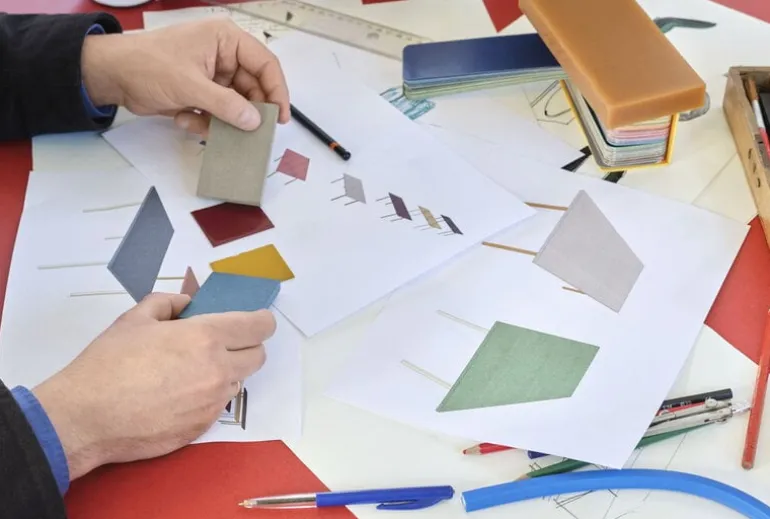 HAY Two-Colour table, 240 x 90 cm, ochre - light grey