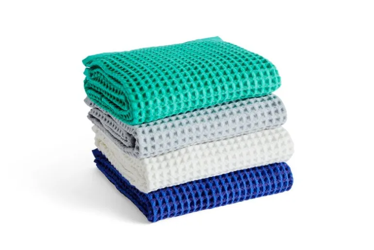 HAY Waffle bath towel, emerald green