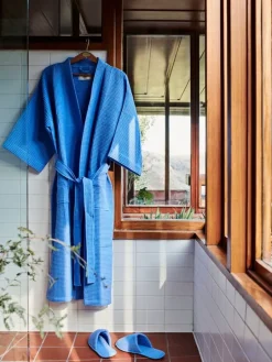 HAY Waffle bathrobe, one size, sky blue