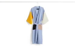 HAY Waffle bathrobe, one size, dusty blue multi