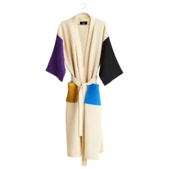 HAY Waffle bathrobe, one size, cream multi