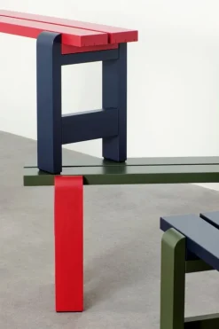 HAY Weekday Duo bench, 111 x 23 cm, wine red - steel blue