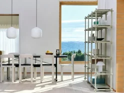 HAY Woody 2.0 shelf, high, smokey grey beech - smokey grey steel