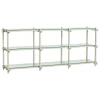 HAY Woody 2.0 shelf, low, smokey grey beech - clear glass