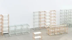 HAY Woody Column 2.0 shelf, high, smokey grey beech - smokey grey steel